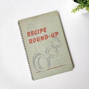 Vintage 1948 Community Cookbook “Recipe Round-Up” Spiral Bound Church Cookbook